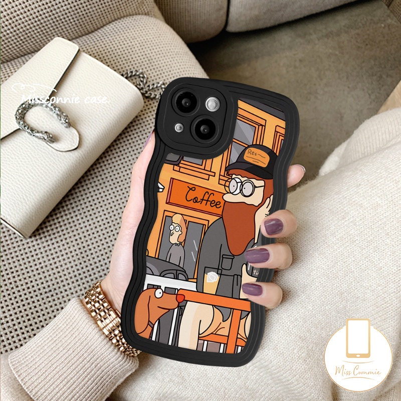 IPHONE Couple Soft Case Compatible Untuk Iphone6 6s 8 7plus 11 13 12 14 Pro Max 14Plus XR X XS Max SE 2020 INS Fashion Eropa Art Retro Ilustrasi Tepi Bergelombang Soft TPU Cover