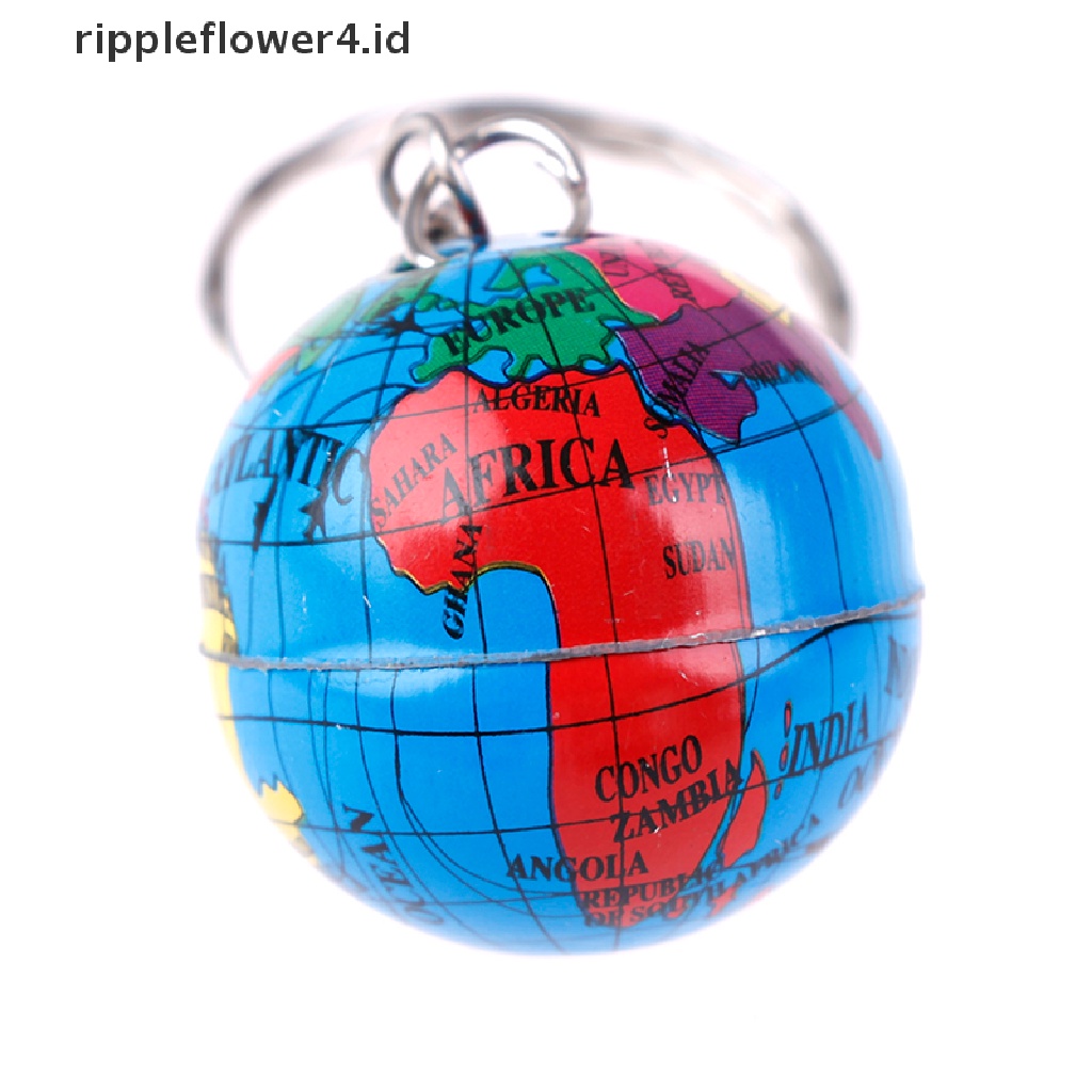 {rippleflower4.id} 2 Pcs Peta Dunia Globe Gantungan Kunci Perhiasan Bola Dunia Bumi Seni Liontin Gantungan Kunci Hadiah~