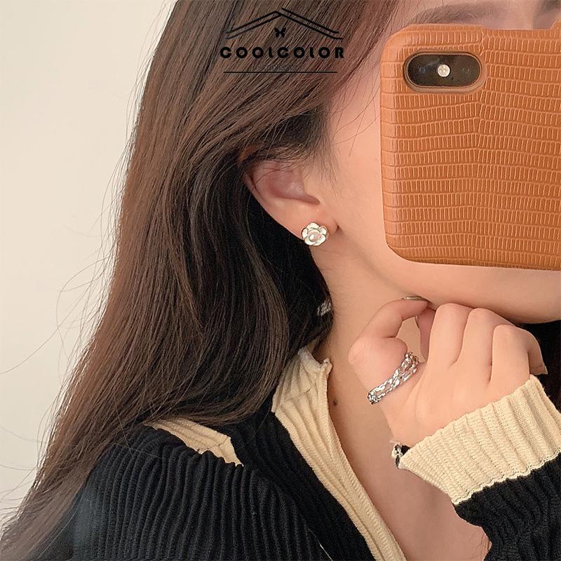 COD❤️Anting Camellia Mutiara Korea Fashion Sederhana Gaya Aksesori Wanita- cl