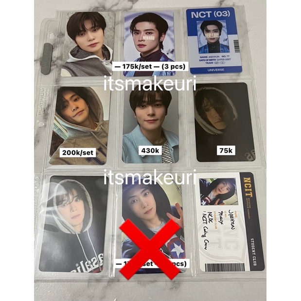 Jaehyun NCT 127 PC Photocard ID Card Universe Set GITD Removable Deco Sticker Hoodie Jewel NCIT Nigh