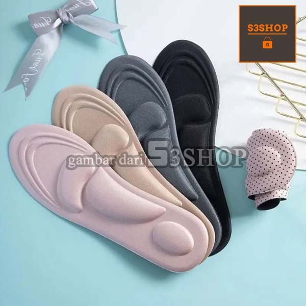 Insole Busa 4D Empuk Kualitas Premium Orthopedic Cewek Cowok Anti Slip