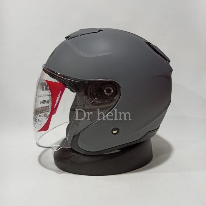 Helm Helm Kyt Kyoto R Solid Matt Gorilla Grey Abu Doff Half Face