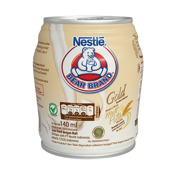 

Nestle Bear Brand White Malt / Susu Steril Dengan Malt 140 Ml