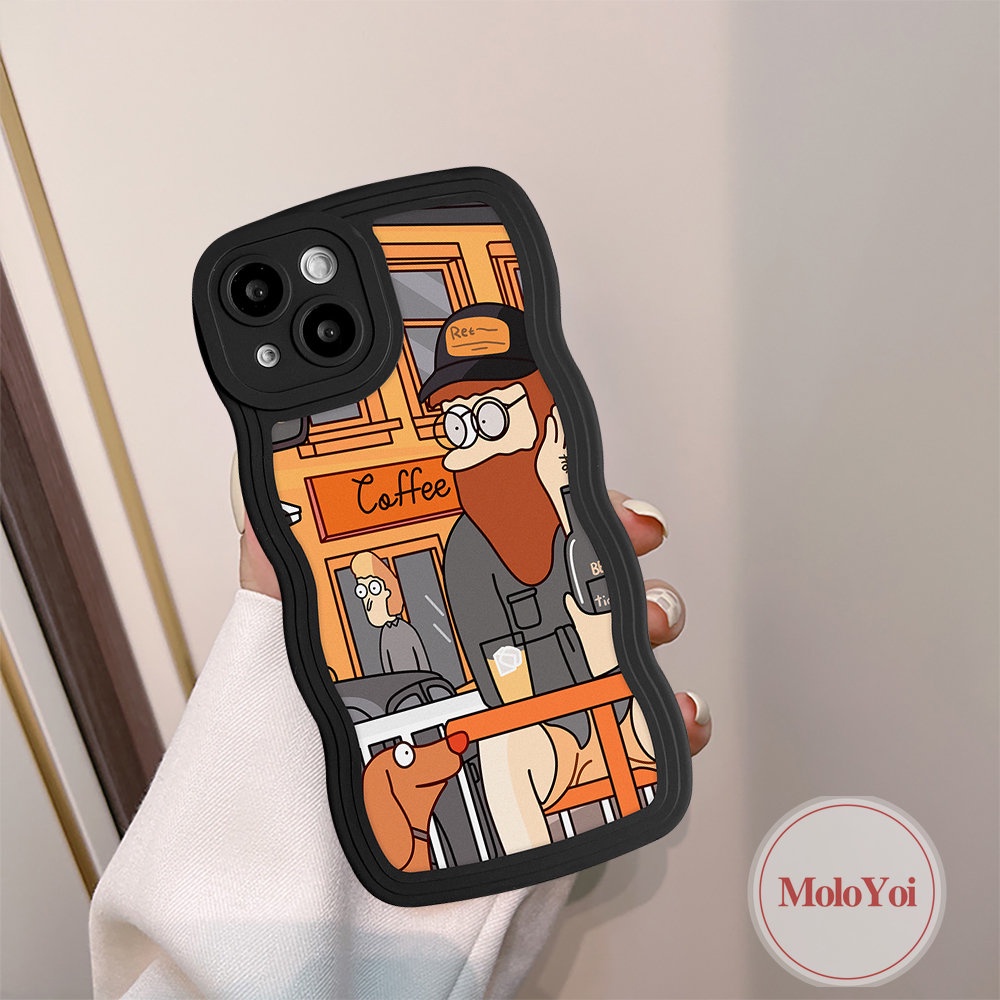 Case Pasangan Cocok Untuk iPhone 7Plus 11 13 12 14 Pro Max 8Plus 6 6s 87 Plus 14Plus XR X XS Max SE 2020 Case Fashion Retro Art Ilustrasi Tepi Bergelombang Lembut TPU Cover