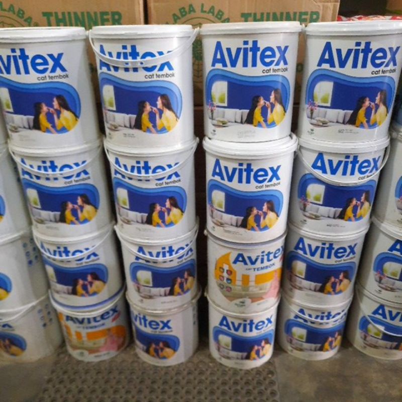 Cat Tembok Avitex 5 kg / Cat Air / Cat Avitek Putih Kuning Pink Hijau Biru Abu Coklat Cream
