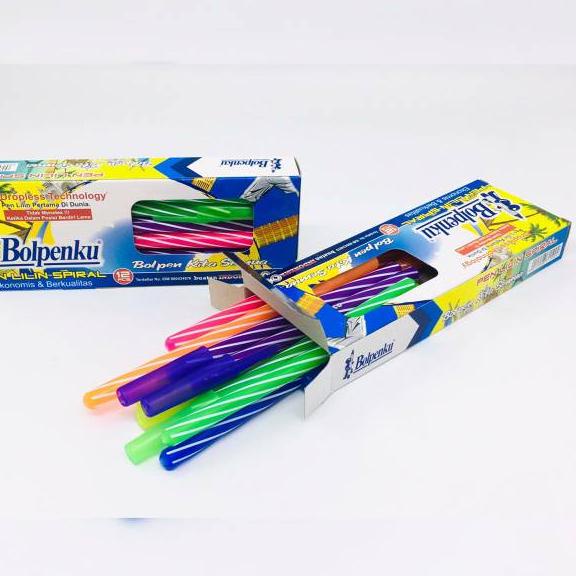 

☠ (1pack) Pulpen Bolpoin Bolpenku Lilin Spiral ゑ