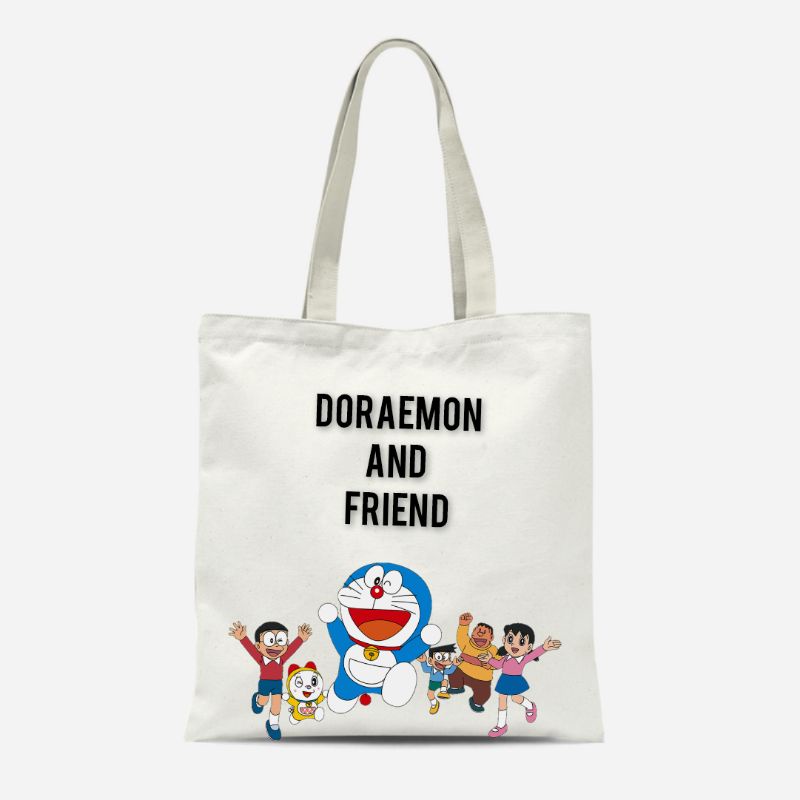 TOTEBAG DORAEMON AND FRIEND SEMI CANVAS TERMURAH