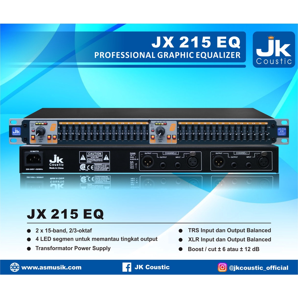 Equalizer JX 215 EQ JK Coustic ekualizer jx 215eq