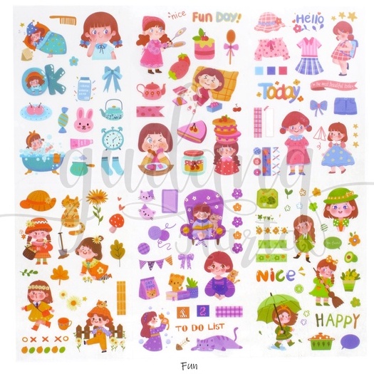 Stiker Isi 6 Set Murmer Gemoy Sticker Motif Music Monster Pudding DIY Scrapbook GH 303502