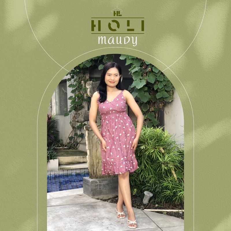 Dress|Daster|Seksi|Sexy|Cantik|Anggun|Bali|Daster Bali| Maudy Motif Bunga Pattern|Premium Quality|Pr