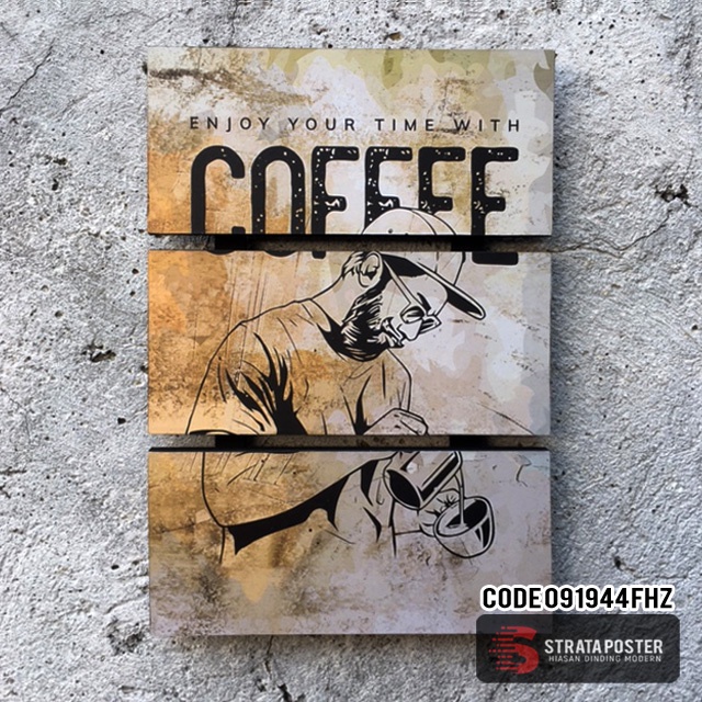 Hiasan dinding cafe Poster kopi Dekorasi ruangan aesthetic Wall decor puzzle