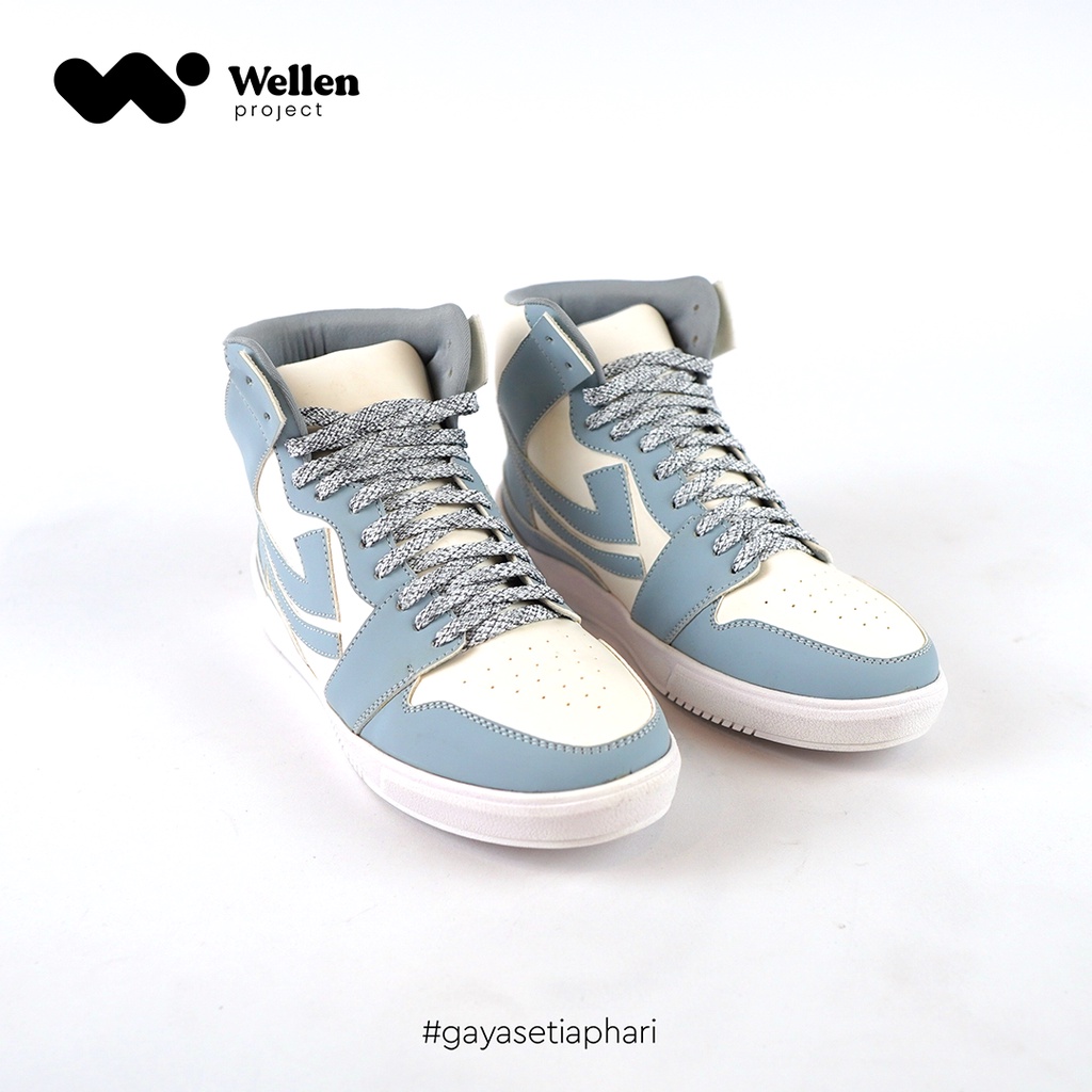 WELLEN PROJECT Sepatu Johnson Omega Highcut White Blue / Sneakers Kasual Putih Biru