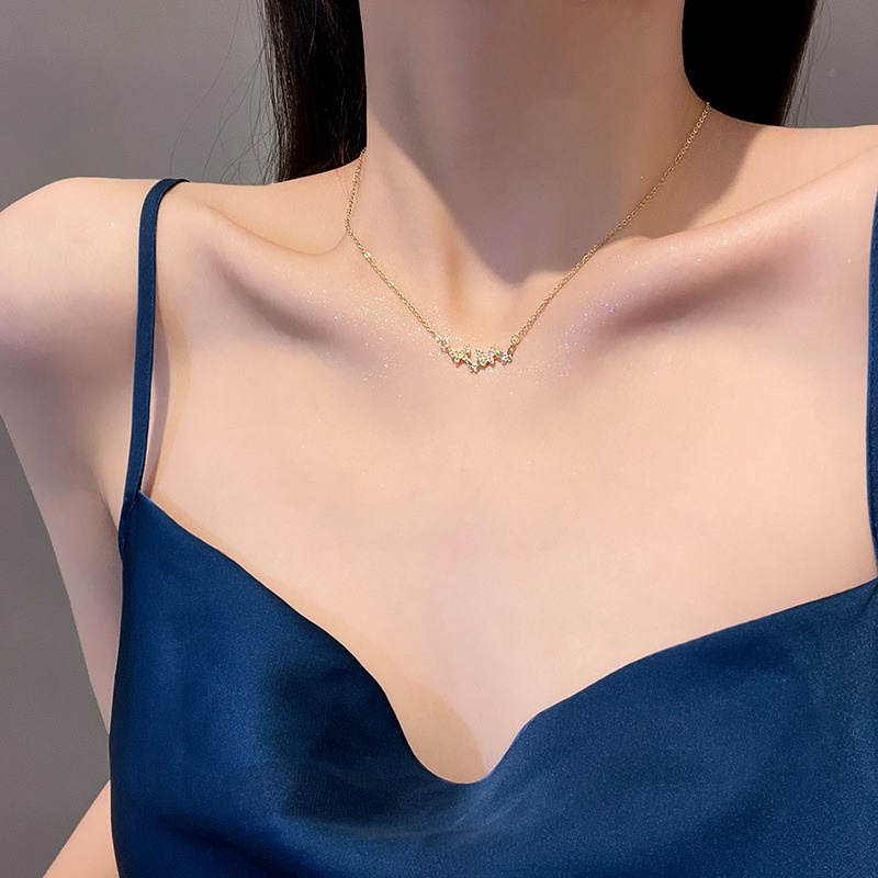 Kalung Liontin Zirkon Kupu-Kupu Anti Karat Kepribadian Perempuan Fashion Sederhana