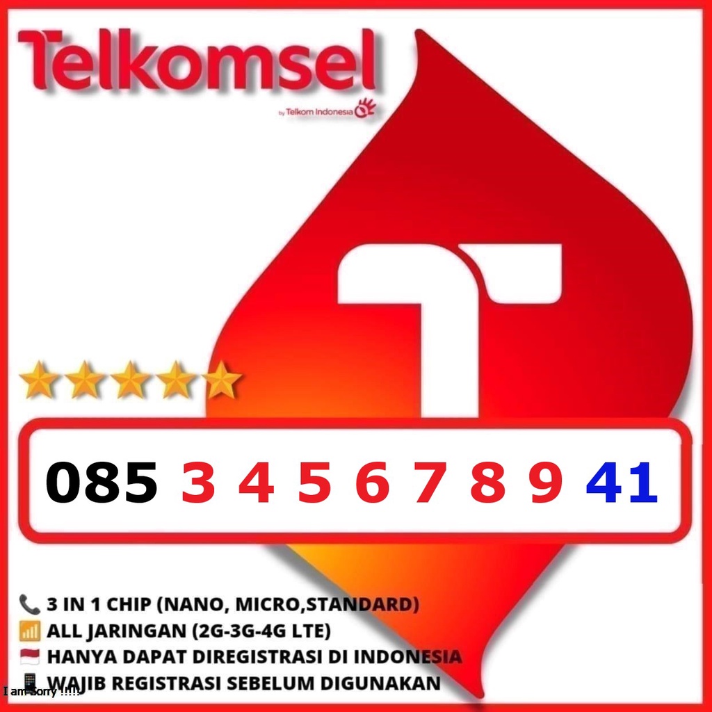 Nomor Cantik Telkomsel As 085 3456789 41