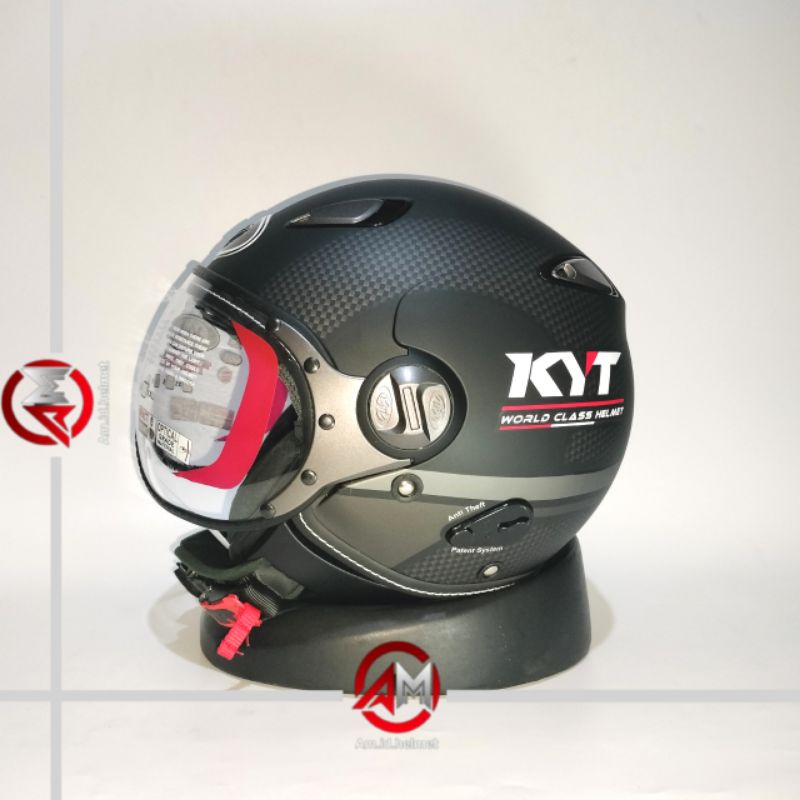 HELM KYT ELSICO #3 BLACK DOFF GUNMETAL KYT HALF FACE