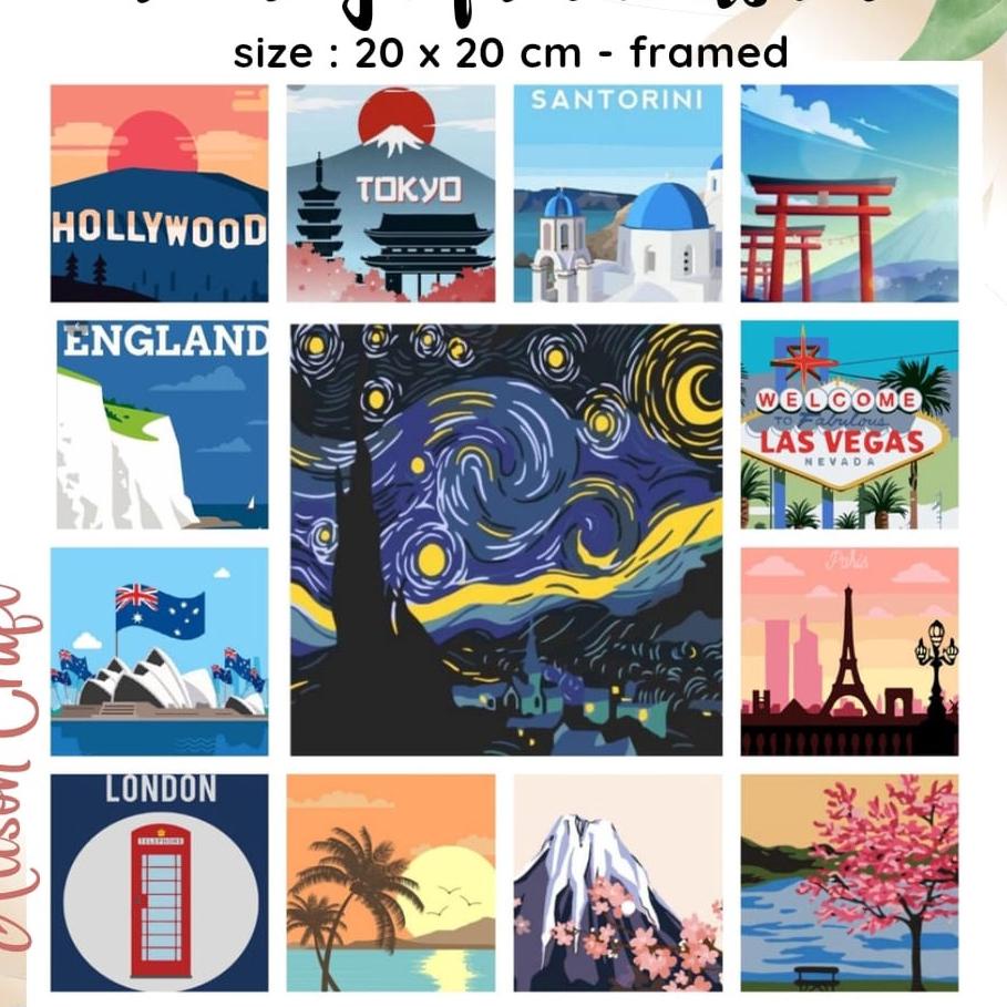 

Update Stok mini diy paint by number kit ready jakarta. painting by numbers 20x20cm - world series