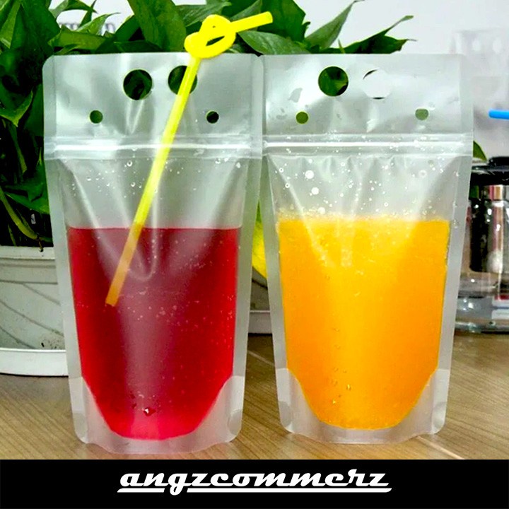 Standing Pouch Klip Plastik Minuman Ziplock Beverage Packing 500ml 1pc
