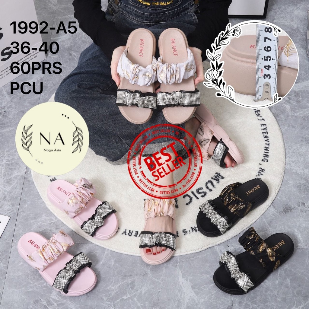SANDAL SELOP JELLY WANITA TERMURAH 1992-A5 (36-40) SANDAL KOREAN STYLE PAYET TERBARU/SANDAL KEKINIAN/sandal bangkok