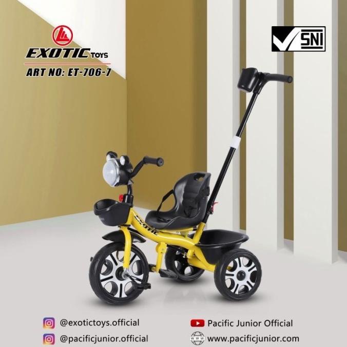 Tricycle Sepeda Anak Roda Tiga Exotic Et 706-7 Kereta Dorong Anak Bayi #Original