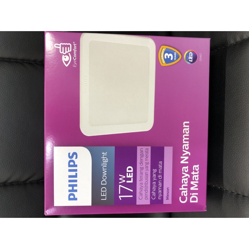 Lampu led dowlight philips led kotak 17watt meson putih