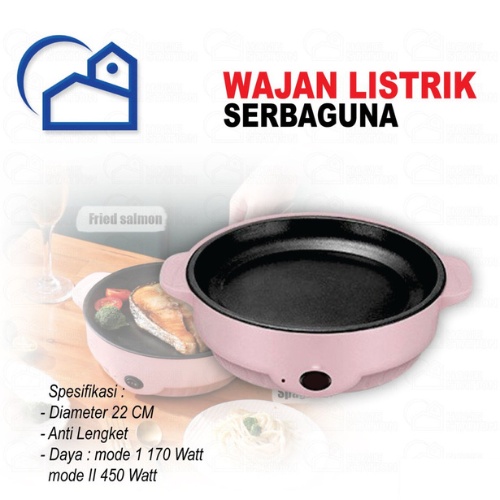 Korean Pan Fried 22 CM Panci Listrik Panci Elektrik BBQ Multifungsi / Panci Travel 8322