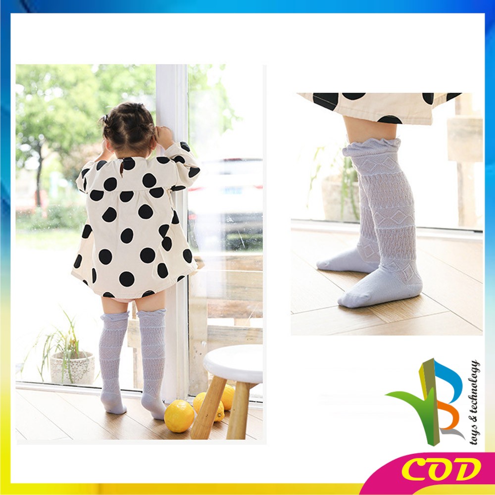 RB-P211 Kaus Kaki Panjang Anak Anti Nyamuk Polos / Kaos Kaki Panjang Model Jaring Bayi Korea Lucu / Baby Sock Kids