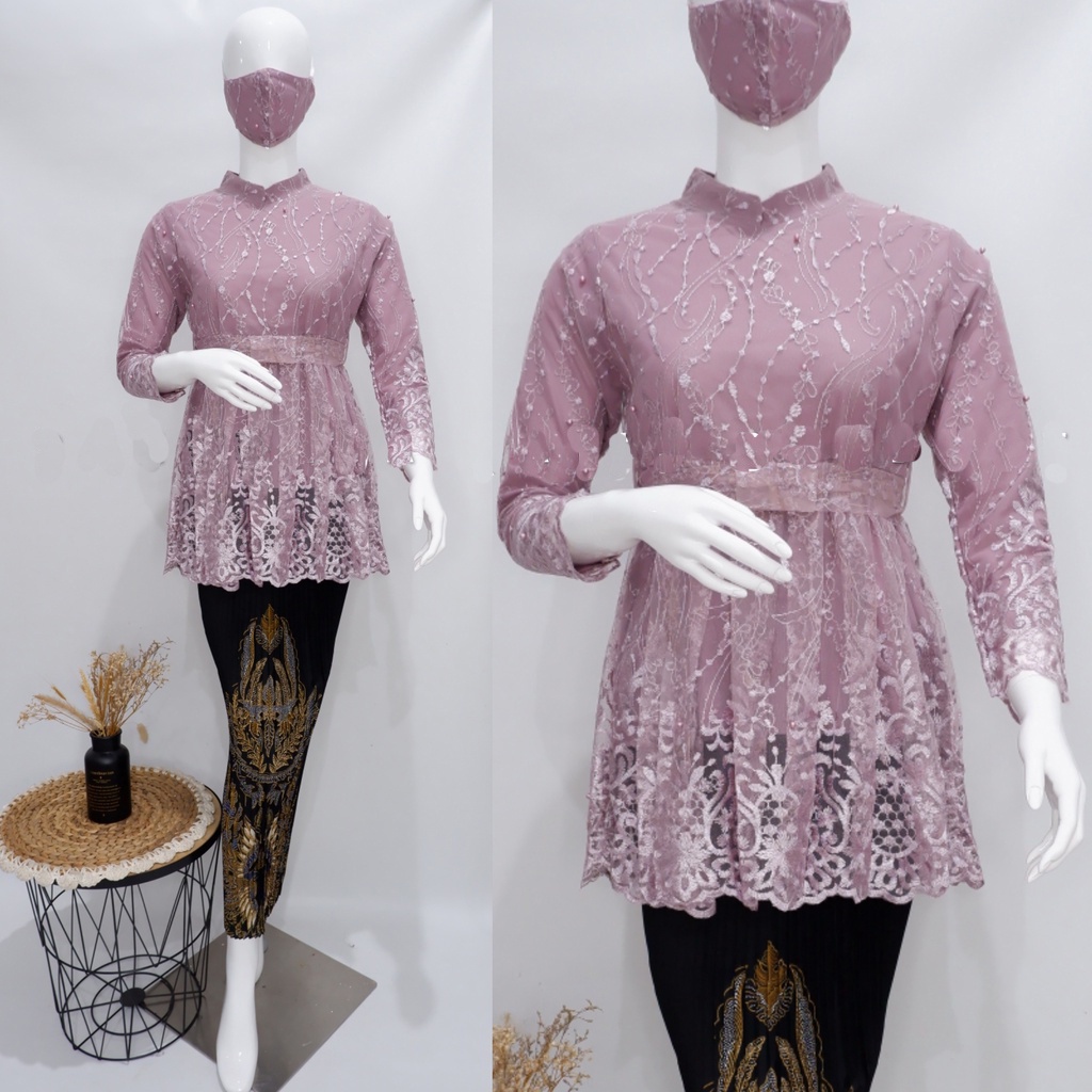 SHOPASHOP SOLO Batik Kebaya Blouse Brokat Rempel Kerah Shanghai