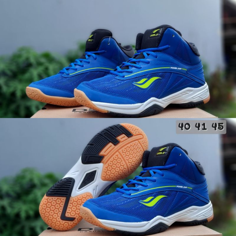 Sepatu Badminton Pria Original Desle Biru Merah Sol Karet