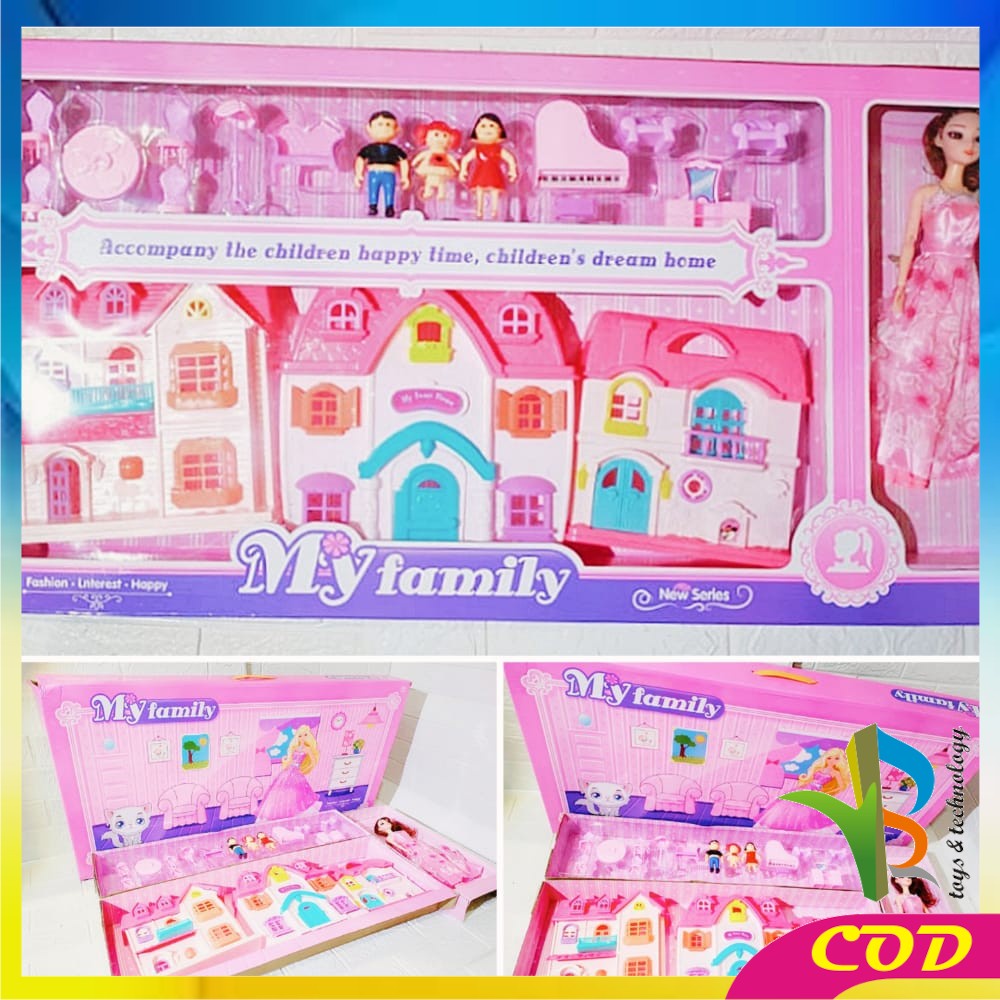RB-M122 Mainan Rumah Rumahan Anak Ukuran JUMBO Mainan Anak Perempuan Boneka Lengkap + Perabot Rumah