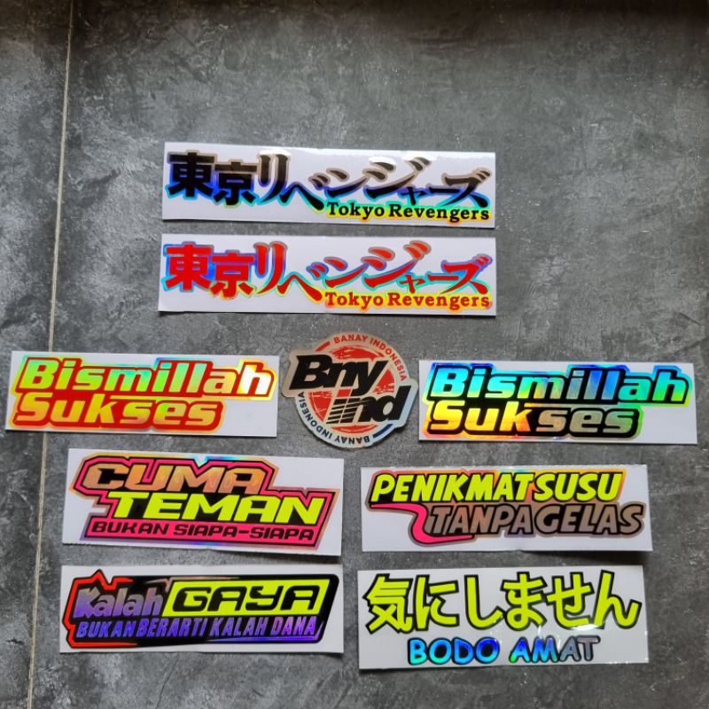 STICKER Stiker TOKYO REVANGERS BISMILLAH SUKSES PENIKMAT SUSU TANPA GELAS DLL Cutting