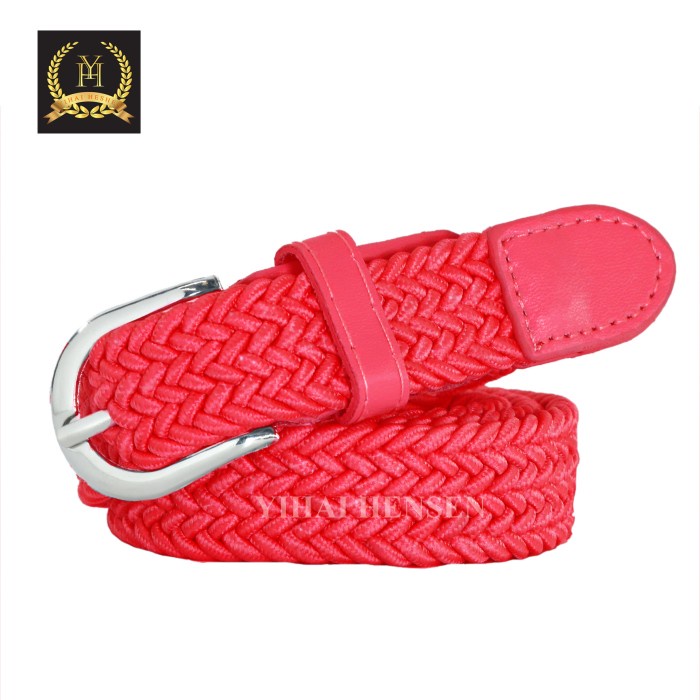 Ikat Pinggang Wanita Ikat Pinggang Wanita Elastis Sabuk Wanita Model Kepang Sabuk Karet - Merah(L6A3