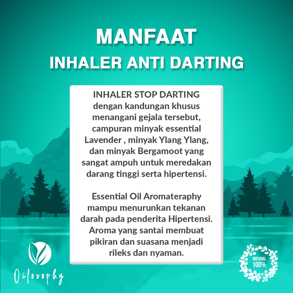 Inhaler Darah Tinggi - Inheler Essensial Oil Aromatherapy terapi mencegah darah tinggi - Inhaller Aromaterapi Lavender Essential Oil Herbal Bergamot Oil Relaxing Aroma - Pereda Pusing Dewasa Pelega Hidung Herbal Paling Ampuh Original Murah COD