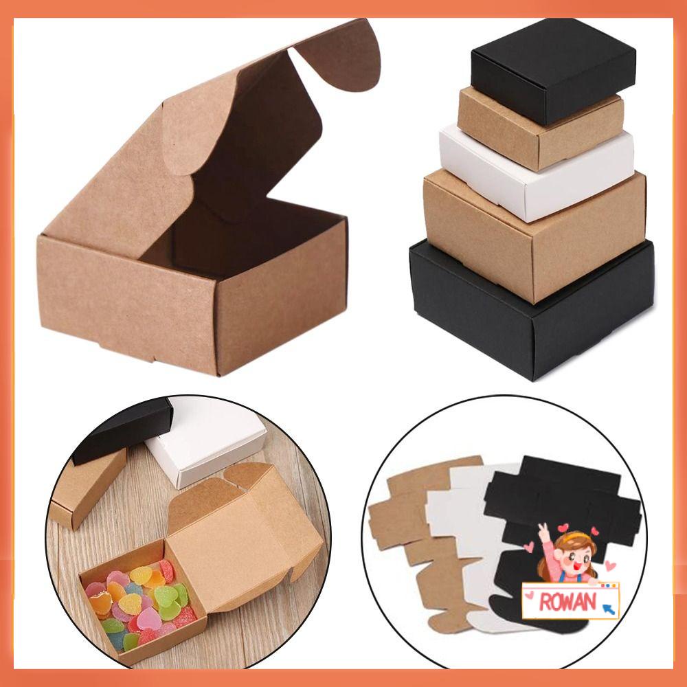 R-flower 10pcs Kraft Kotak Mini DIY Dekorasi Pernikahan Packing Perhiasan Kraft Kardus Karton Box Candy Box