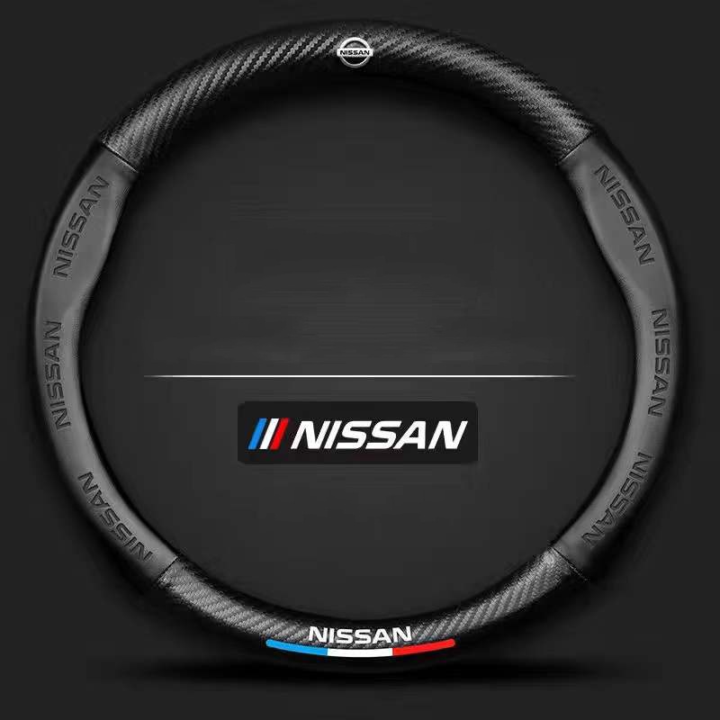 Untuk Nissan Mobil Serat Karbon steering wheel cover Sport style Terra Navara Almera Patrol royale X-Trail Sylphy JUKE Daun Tendangan Qashqai