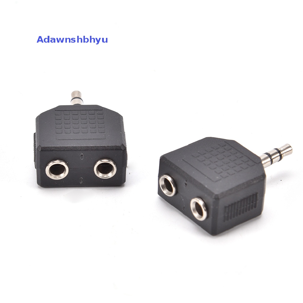 Adhyu 2PCS Audio 3.5mm Jack Male to Double AUX Female Headphone Y Splitter Adapte ID