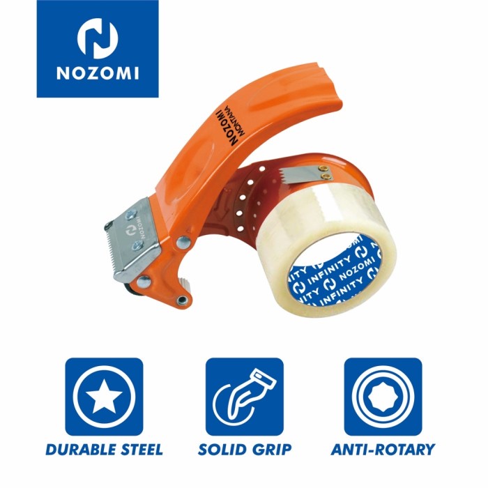 

✨NEW✨ - Dispenser Lakban Besi / Tape Dispenser / Pemotong Lakban / Tape Cutter - Orange