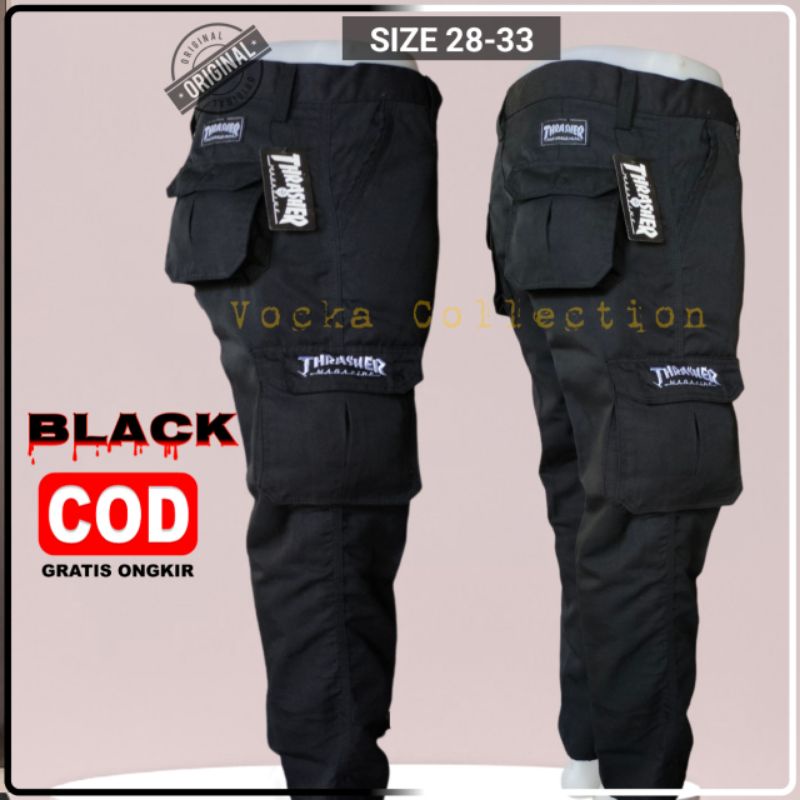 YANG LAGI HITS Celana Cargo Panjang Pria Army Hitam Loreng Ufc Venum outdoor PDL Terlaris Vocka