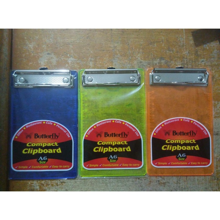 

[OFFICE] PAPAN JALAN / CLIP BOARD / CLIPBOARD PLASTIK / ALAS TULIS A6 BUTTERFLY