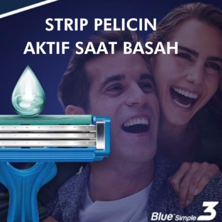 Meroket--Gillette Blue 3 Alat Cukur Simple 2 x 1 pcs