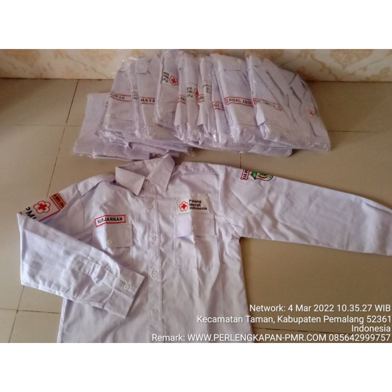 10 pcs Baju pdh + Bordir logo+ nama sekolah + nama siswa