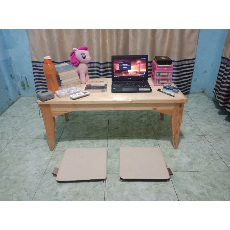 MEJA KERJA MEJA BELAJAR MEJA LAPTOP TINGGI 40CM LIPAT VARIASI UKURAN DAN BISA CUSTOM
