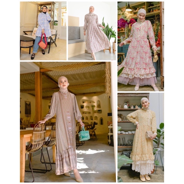 Hayya Salwa Mooi Plaid Midi Raya Qiana Dress by Haidee Orlin