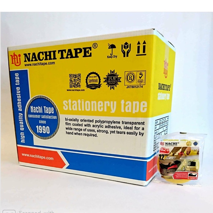 

(DUS) NACHI SELOTIP STATIONERY YELLOW INNER DUS 12 MM X 72 YARD