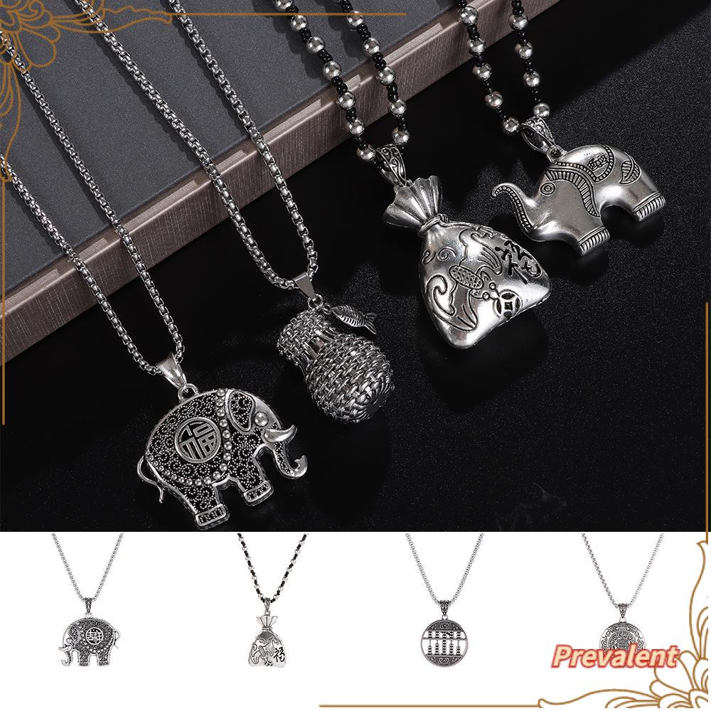 Preva Kalung Rantai Kalung Fashion Aksesoris Hadiah Untuk Wanita Pria Perhiasan Perak Tibet Vintage Necklace Nepal Gaya Tibet