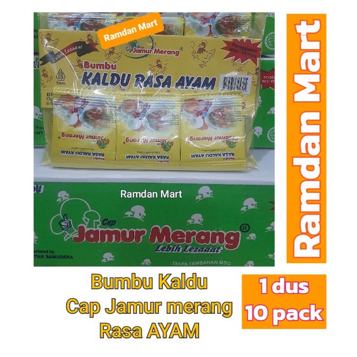 

♡ Ramdan Mart ♡ Kaldu Alami Cap JAMUR MERANG Rasa Ayam (10 Pack )