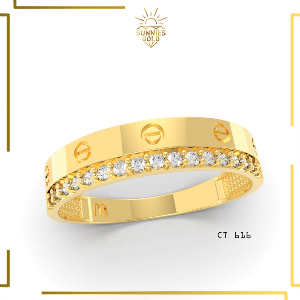 CINCIN SIMPEL WANITA EMAS ASLI KADAR 16K/700 CINCIN SIMPEL ELEGAN CT 616