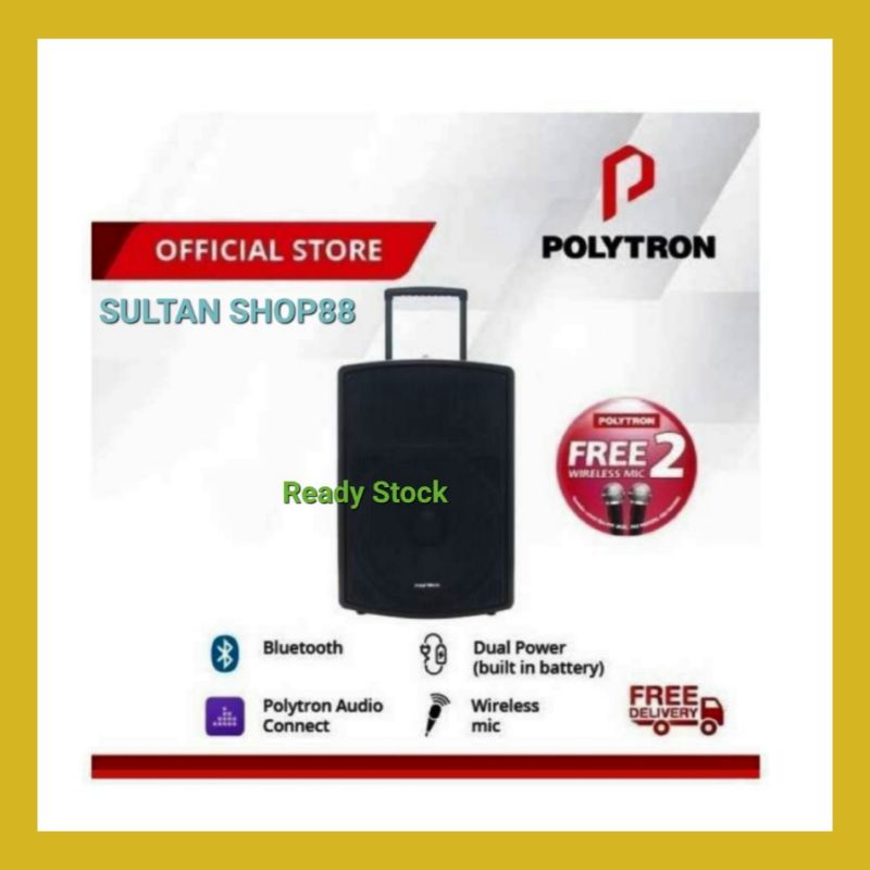 POLYTRON SPEAKER ACTIVE PAS PRO15F2 FREE MIC 2 UNIT I SPEAKER AKTIF POLYTRON PAS PRO15F2 SPEAKER POR