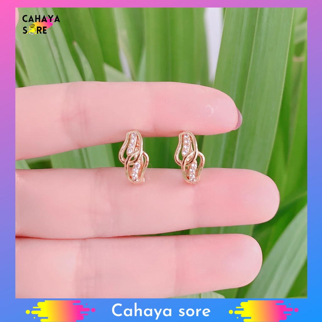 Anting Xuping Gold Anting Dewasa Model Clip Permata Canoel Cantik AD14