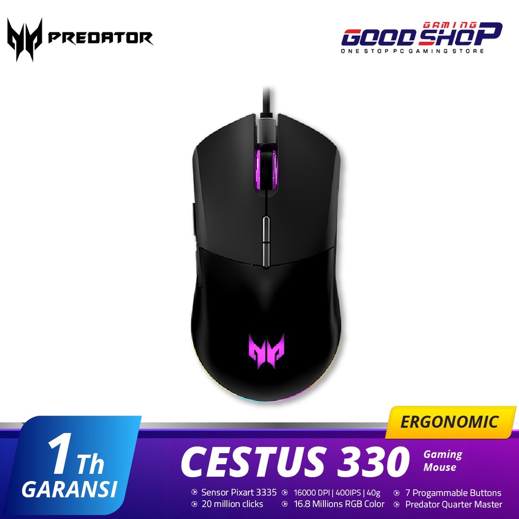 Acer Predator Cestus 330 Ergonomic USB Wired - PMW920 - Gaming Mouse