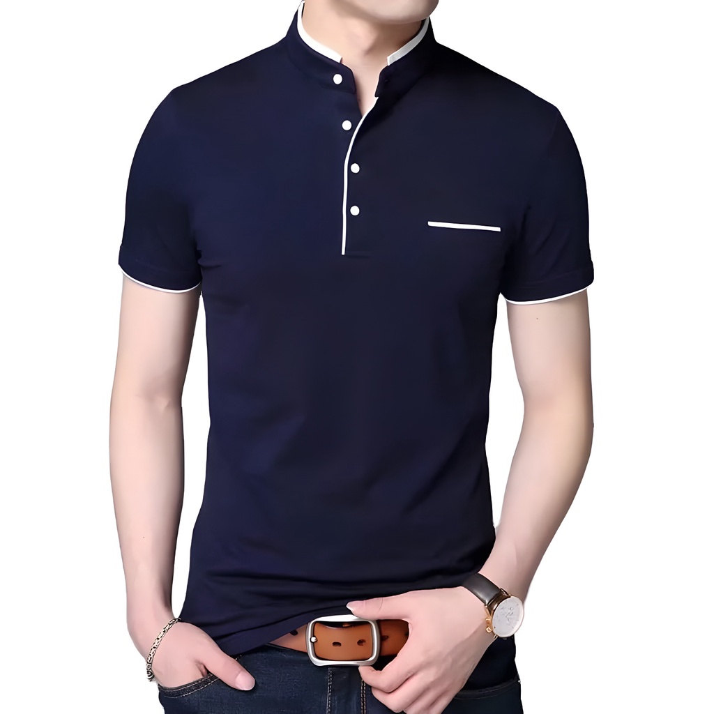 kaos polo krah shanghai pria kaos distro pria murah kaos krah koko kaos distro pria keren navy